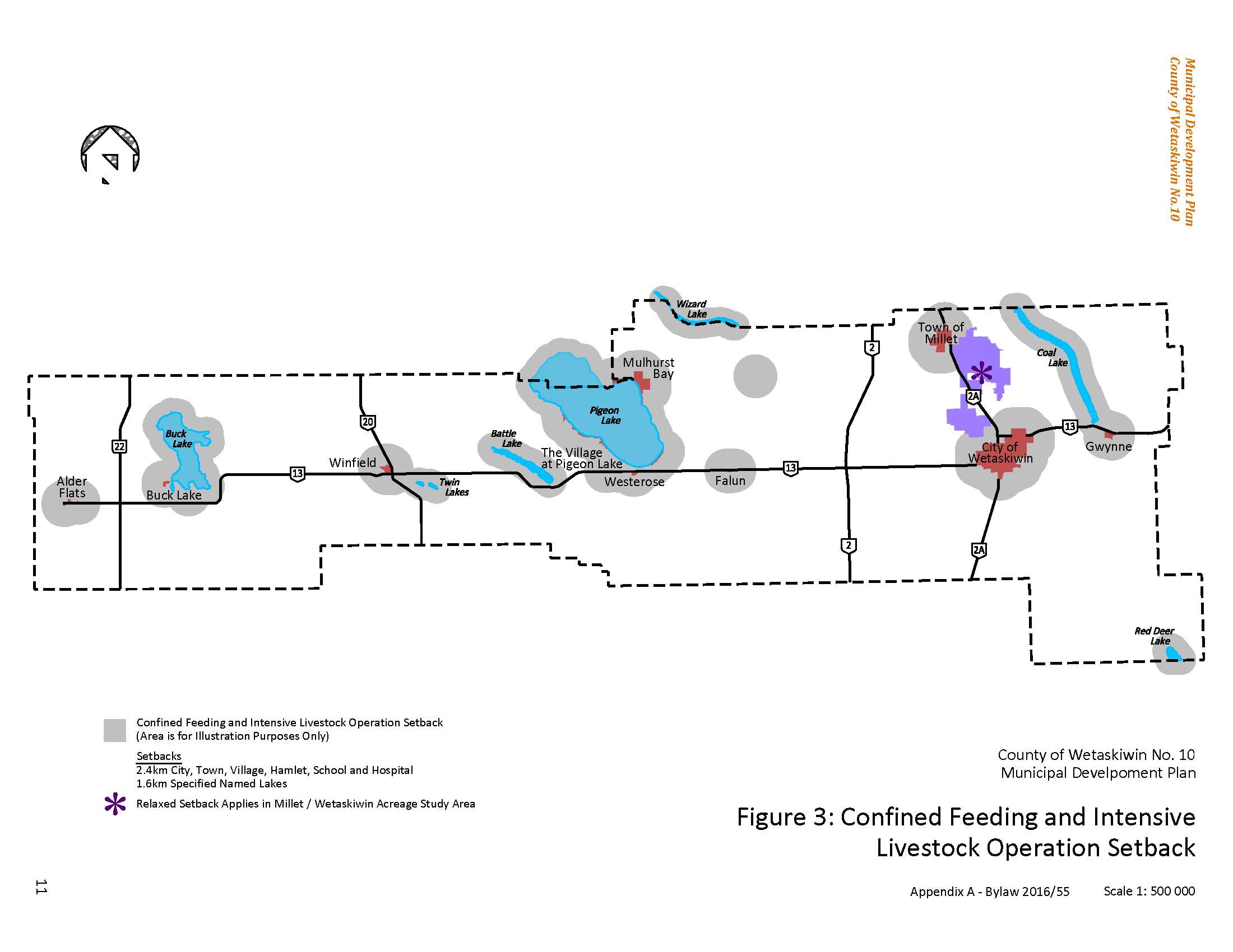 Confined Feeding Setbacks Map