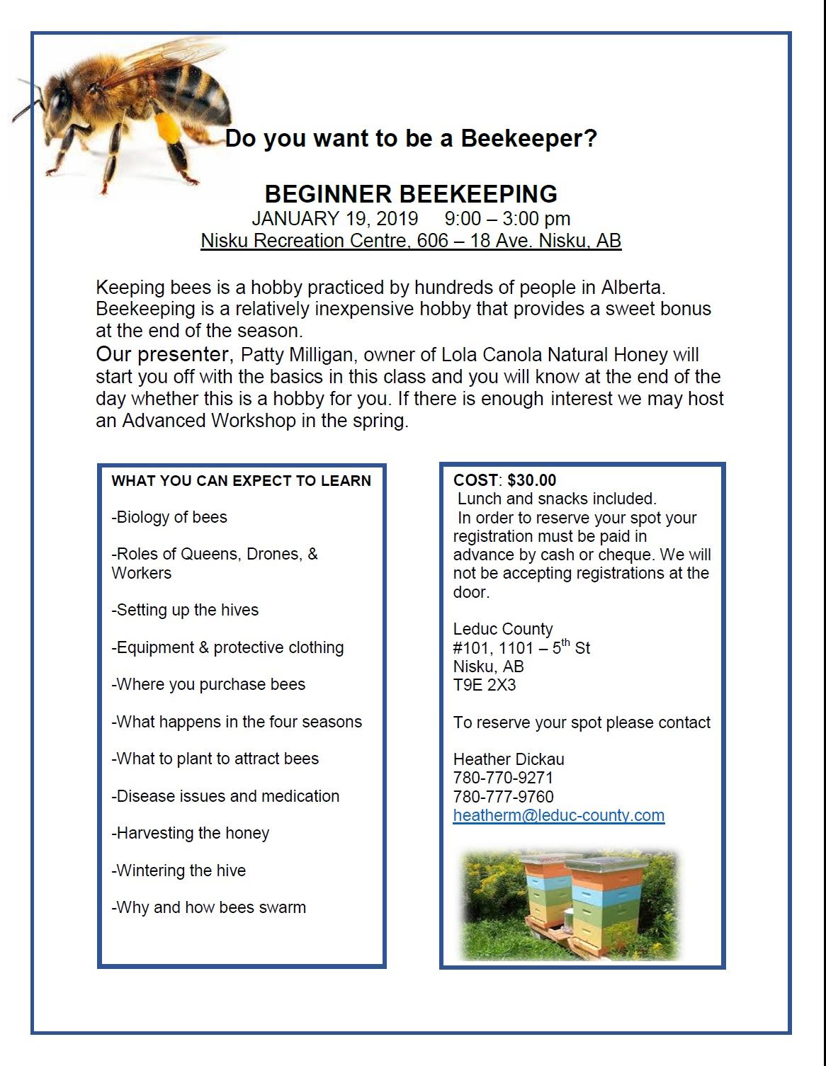 Beekeeping Advert Jan 19