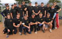 City county internship program participants at a ball game in uniform