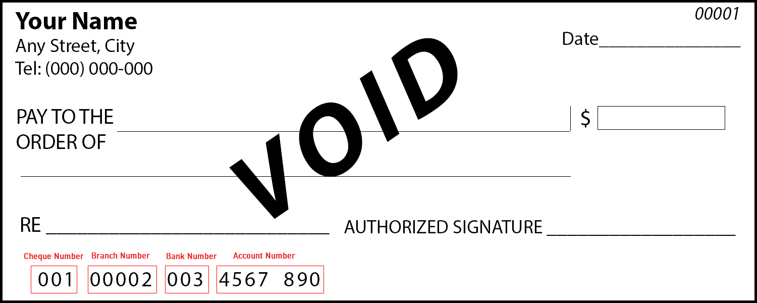 VOID Cheque